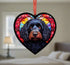 Cockapoo Black Stained Glass Effect Heart Suncatcher
